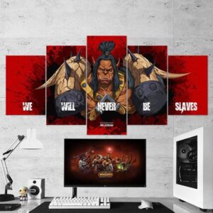 Grommash Hellscream - Gaming 5 Panel Canvas Art Wall Decor