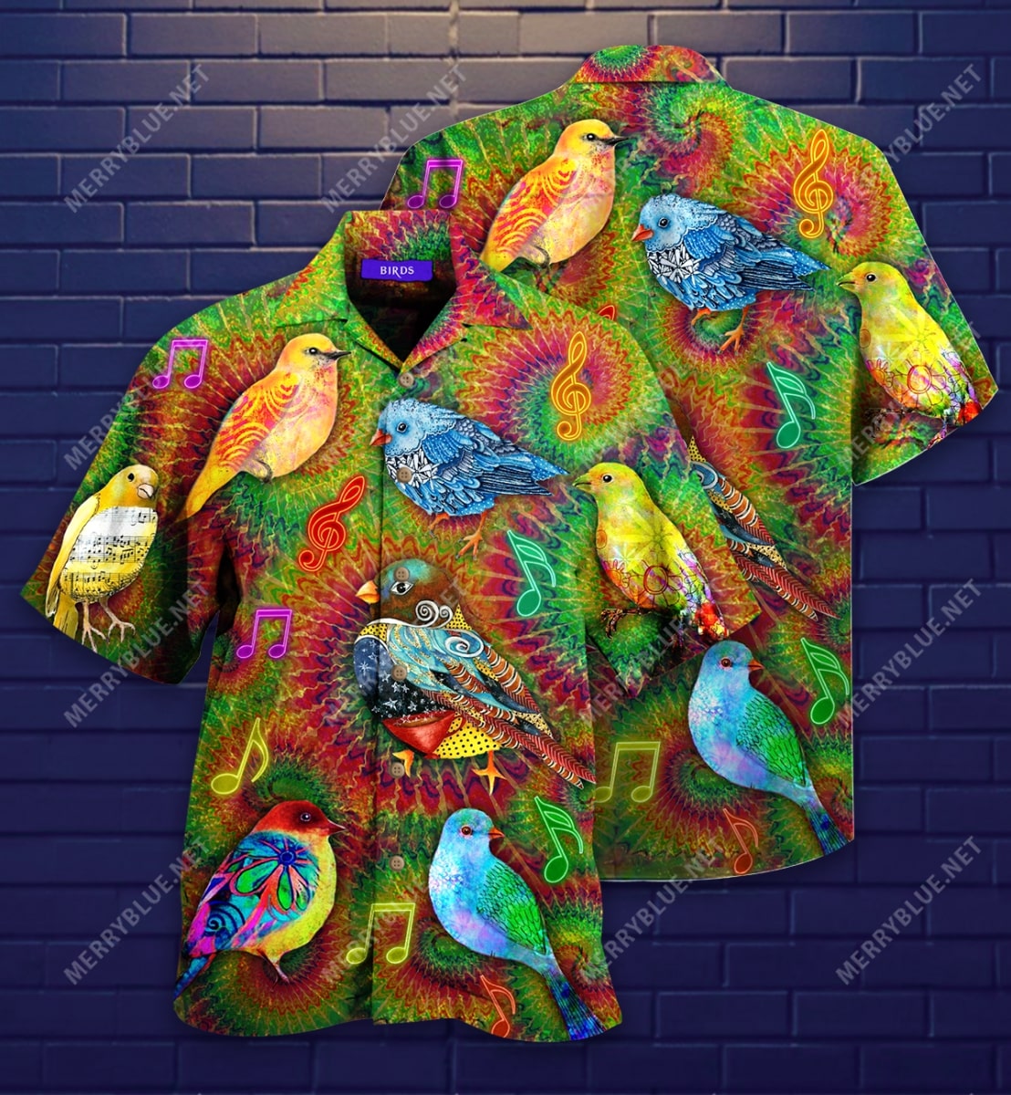 Groovy Birdy Colorful All Over Printed Hawaiian Shirt Groovy Birdy Colorful All Over Printed Hawaiian Shirt