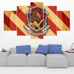 Gryffindor Crest Harry Potter - Movie 5 Panel Canvas Art Wall Decor