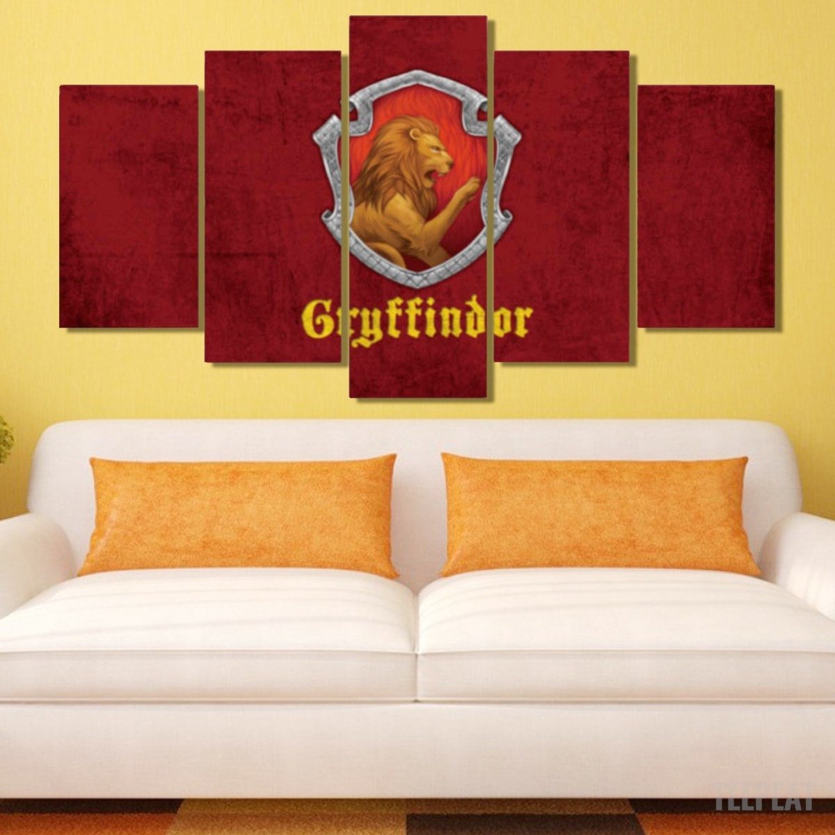 Gryffindor - Abstract 5 Panel Canvas Art Wall Decor Gryffindor - Abstract 5 Panel Canvas Art Wall Decor