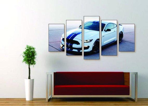 Gt350 Mustang - Automative 5 Panel Canvas Art Wall Decor Gt350 Mustang - Automative 5 Panel Canvas Art Wall Decor