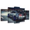 Gtr Sports Car In A Free Road Christmas - Automative 5 Panel Canvas Art Wall Decor