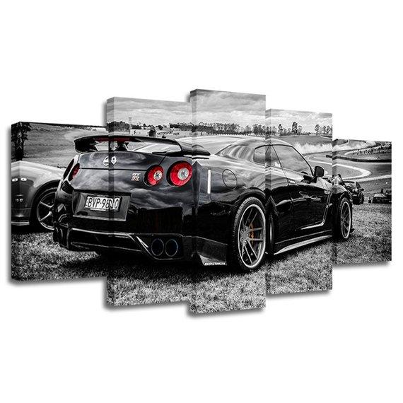 Gtr Sports Car Track Christmas - Automative 5 Panel Canvas Art Wall Decor Gtr Sports Car Track Christmas - Automative 5 Panel Canvas Art Wall Decor