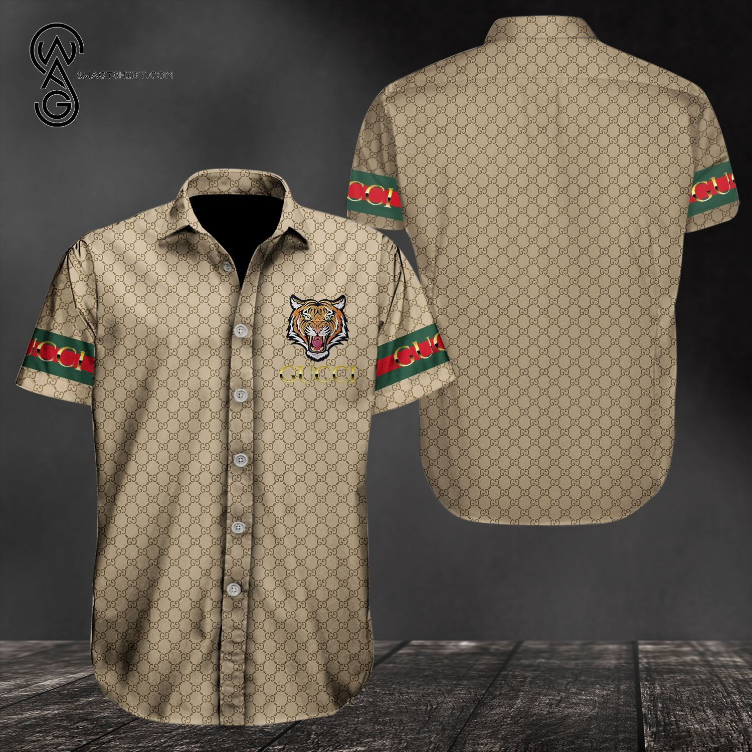 Gucci Tiger Full Print Hawaiian Shirt Gucci Tiger Full Print Hawaiian Shirt