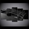 Guirar Musical Instruments - Music 5 Panel Canvas Art Wall Decor
