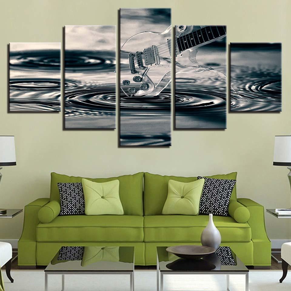 Guitar 7 - Music 5 Panel Canvas Art Wall Decor Guitar 7 - Music 5 Panel Canvas Art Wall Decor