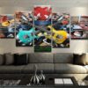 Guitar Abstract Mural - Abstract 5 Panel Canvas Art Wall Decor