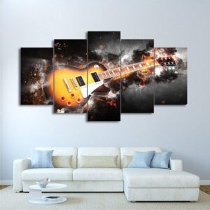 Guitar Canvas Music Instrument - Music 5 Panel Canvas Art Wall Decor