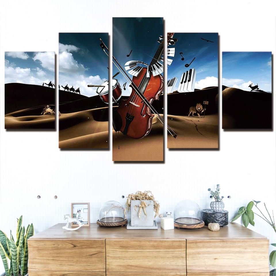 Guitar Music 1 - Music 5 Panel Canvas Art Wall Decor Guitar Music 1 - Music 5 Panel Canvas Art Wall Decor