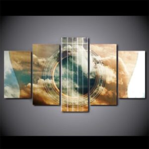 Guitar Music 2 - Music 5 Panel Canvas Art Wall Decor