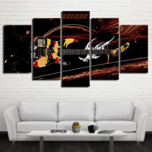 Guitar Music Instrument - Music 5 Panel Canvas Art Wall Decor