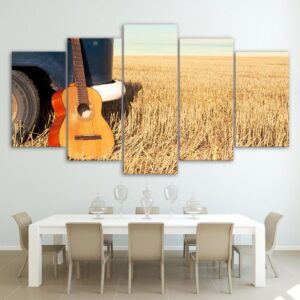 Guitar Open Land - Music 5 Panel Canvas Art Wall Decor