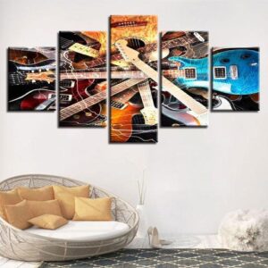 Guitars Stock - Music 5 Panel Canvas Art Wall Decor