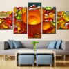 Gummy Bear Sweet Candies Colorful Marmalade - Abstract 5 Panel Canvas Art Wall Decor