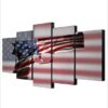 Gun American Flag 2Nd Amendment - Army 5 Panel Canvas Art Wall Decor