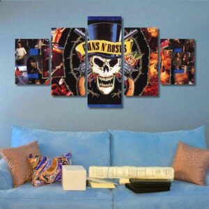 Guns And Roses - Music 5 Panel Canvas Art Wall Decor
