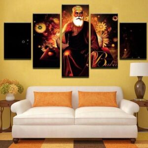 Guru Nanak Dev Ji - Religion 5 Panel Canvas Art Wall Decor