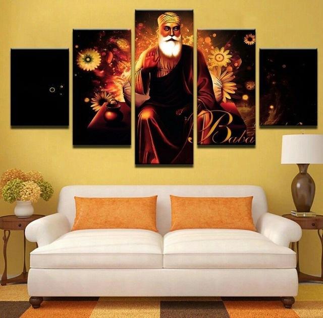 Guru Nanak Dev Ji - Religion 5 Panel Canvas Art Wall Decor Guru Nanak Dev Ji - Religion 5 Panel Canvas Art Wall Decor