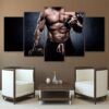 Gym Body Building Work Out - Sport 5 Panel Canvas Art Wall Decor
