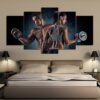 Gym Fitness Dumbbells - Sport 5 Panel Canvas Art Wall Decor