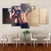 Gym Girl Fitness Dumbbells - Sport 5 Panel Canvas Art Wall Decor