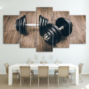 Gym Weight Training 2 - Sport 5 Panel Canvas Art Wall Decor