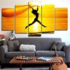 Gymnast On The Beach - Sport 5 Panel Canvas Art Wall Decor