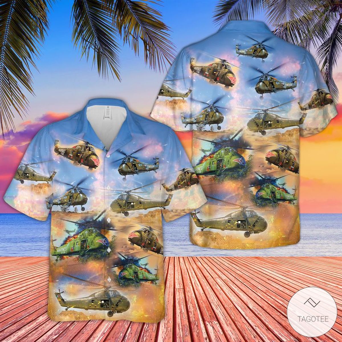 H-34 Us Marines Hawaiian Shirt H-34 Us Marines Hawaiian Shirt