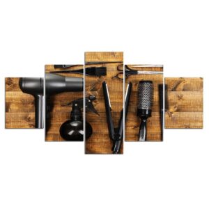Hairdressing 07 - Abstract 5 Panel Canvas Art Wall Decor