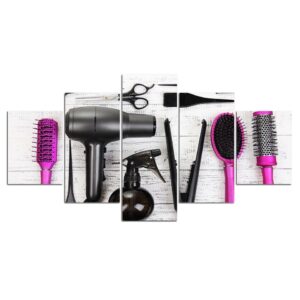 Hairdressing 08 - Abstract 5 Panel Canvas Art Wall Decor
