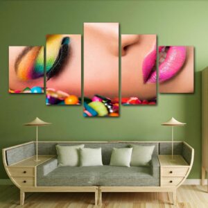 Hairdressing salon - Abstract 5 Panel Canvas Art Wall Decor