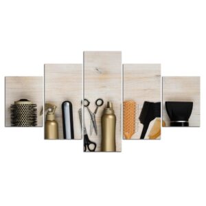 Hairdressing tool - Abstract 5 Panel Canvas Art Wall Decor