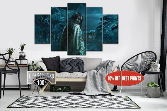 Halloween Horror Movie - Movie 5 Panel Canvas Art Wall Decor Halloween Horror Movie - Movie 5 Panel Canvas Art Wall Decor