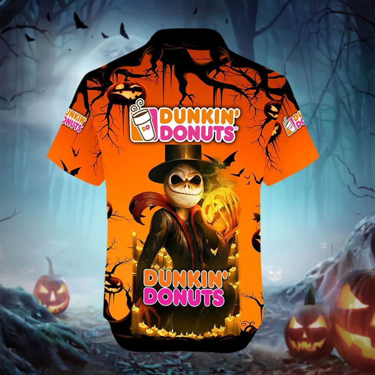 Halloween Jack Skellington Dunkin Donuts Logo Hawaiian Shirt Halloween Jack Skellington Dunkin Donuts Logo Hawaiian Shirt