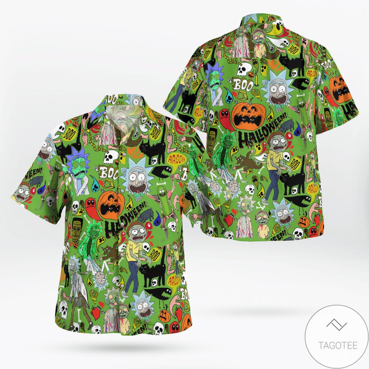 Halloween Rick And Morty Pattern Hawaiian Shirt Halloween Rick And Morty Pattern Hawaiian Shirt