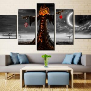 Halloween Scarecrows Howard Young - Abstract 5 Panel Canvas Art Wall Decor
