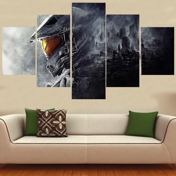 Halo 5 Guardians Gaming - 5 Panel Canvas Art Wall Decor Halo 5 Guardians Gaming - 5 Panel Canvas Art Wall Decor