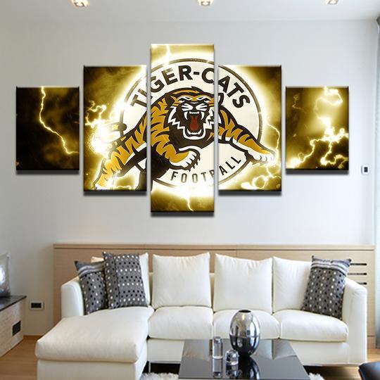 Hamilton Tiger Cats Cfl - Sport 5 Panel Canvas Art Wall Decor Hamilton Tiger Cats Cfl - Sport 5 Panel Canvas Art Wall Decor