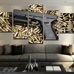 Handgun - Army 5 Panel Canvas Art Wall Decor