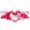 Handing Heart Winter Snow - Abstract 5 Panel Canvas Art Wall Decor