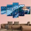 Hangzhou Canal Gongchen Bridge At Dusk - Nature 5 Panel Canvas Art Wall Decor