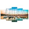 Harbor Boat - Space 5 Panel Canvas Art Wall Decor