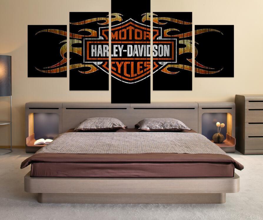 Harley Davidson Canvas Get it Framed Car & Motor - 5 Panel Canvas Art Wall Decor Harley Davidson Canvas Get it Framed Car & Motor - 5 Panel Canvas Art Wall Decor