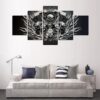 Harley Davidson Motorcycle Skulls Engine - Automative 5 Panel Canvas Art Wall Decor