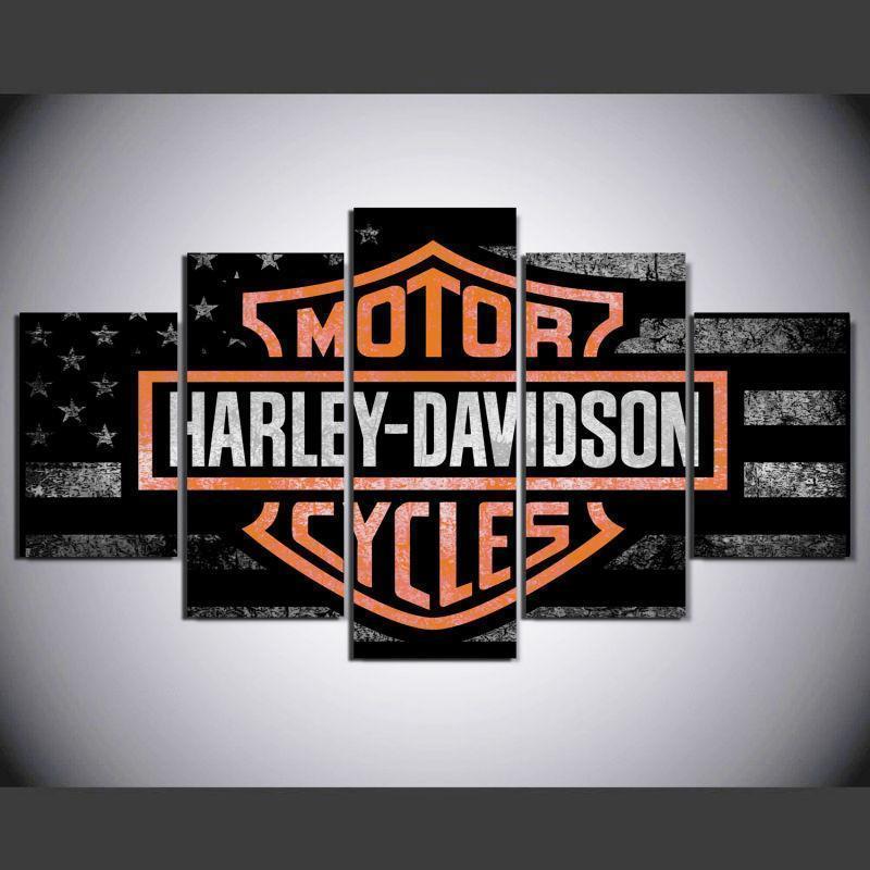 Harley Davidson motorcycles Car & Motor - 5 Panel Canvas Art Wall Decor Harley Davidson motorcycles Car & Motor - 5 Panel Canvas Art Wall Decor