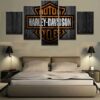 Harley Davidson - Automotive 5 Panel Canvas Art Wall Decor