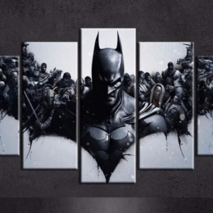 Harley Quinn Joker Batman - Dc 5 Panel Canvas Art Wall Decor
