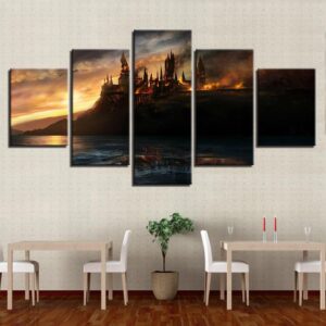 Harry Potter Castle 5 - Movie 5 Panel Canvas Art Wall Decor