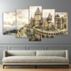 Harry Potter Hogwarts Castle - Movie 5 Panel Canvas Art Wall Decor