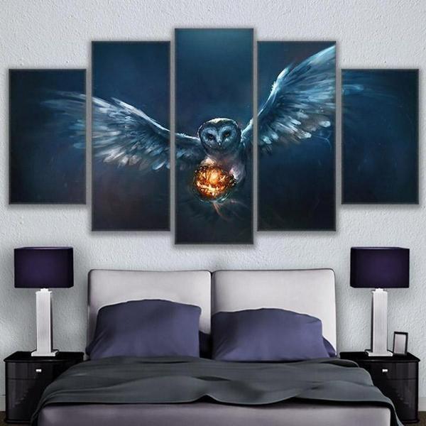 Harry Potter Owl - Movie 5 Panel Canvas Art Wall Decor Harry Potter Owl - Movie 5 Panel Canvas Art Wall Decor
